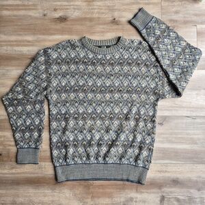 Vintage 90s Coogi Style Men's Large Multi-Color Patterned Crewneck Sweater